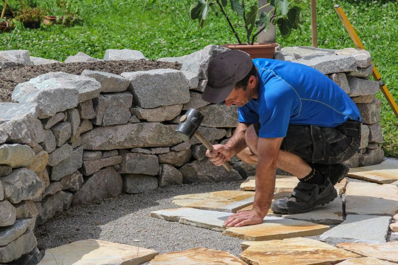 Limestone Walkway Installation