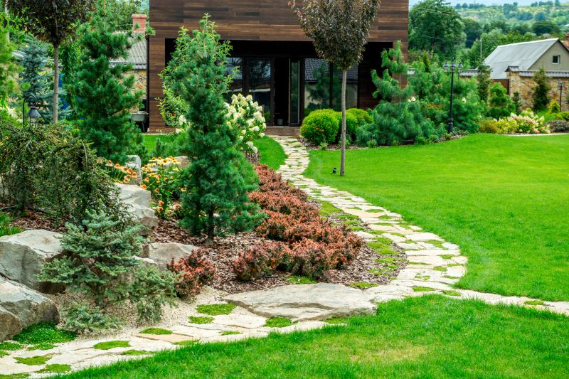 Limestone Pathway with Landscaping